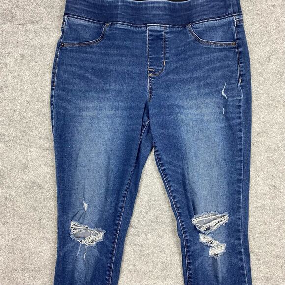 Old Navy jeans Womens 16 30/27 Rockstar distressed faded elasticwaste biker punk - Picture 2 of 11